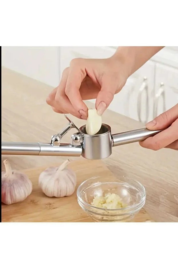 Stainless Steel Garlic Press Crush Without Peeling Removable Chamber
