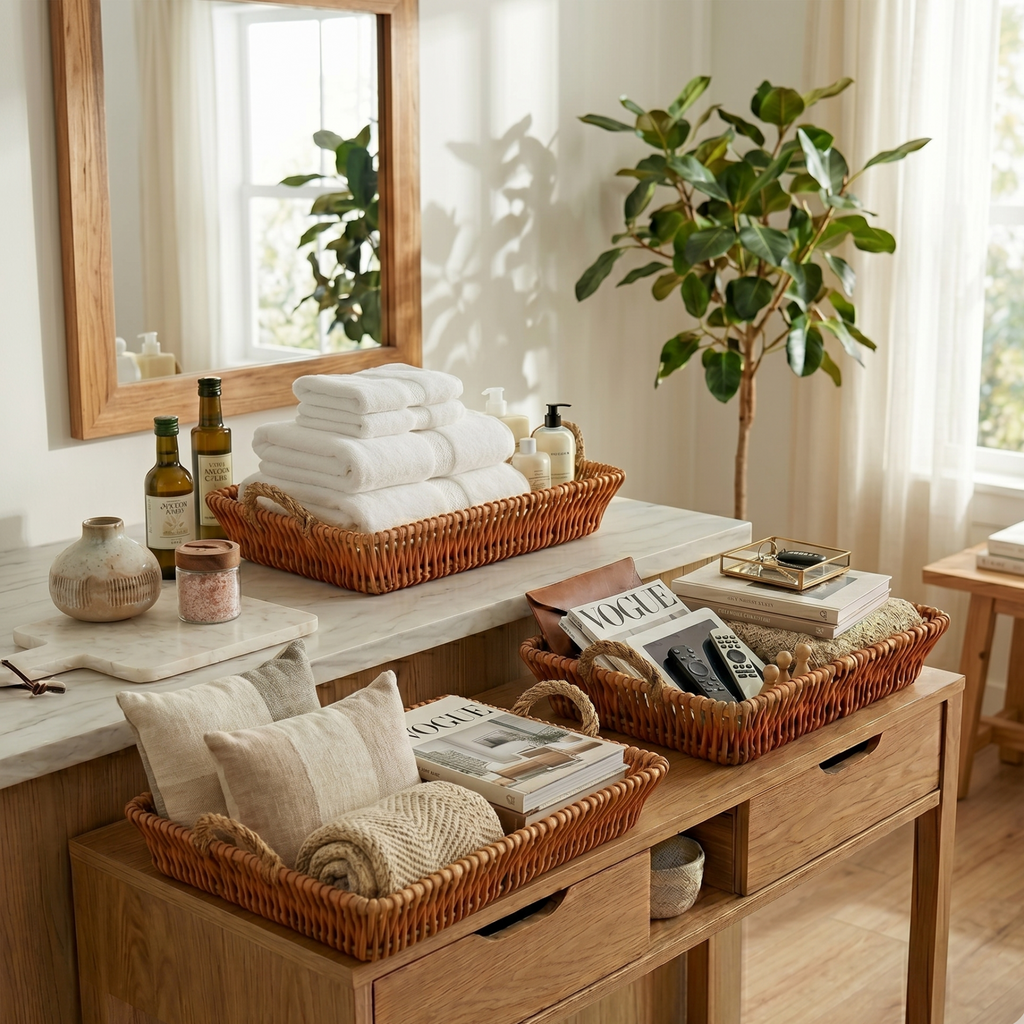 Woven Willow Home Organization Baskets – Set of 3